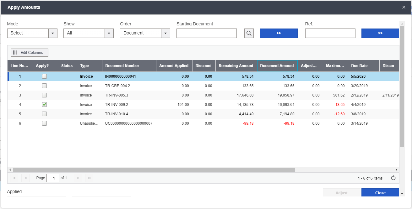 Allocate Payments and Receipts