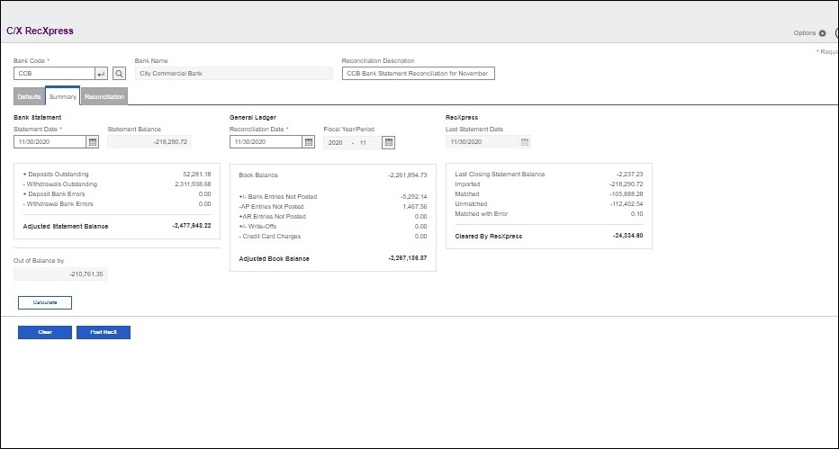 Calculates Bank Balance