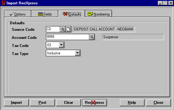 RecXpress Edit Screen